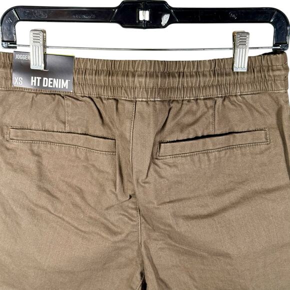 Hot Topic NWT Men's XS HT Denim Brown Jogger Shorts Drawstring Raw Hem Comfort - Picture 11 of 12